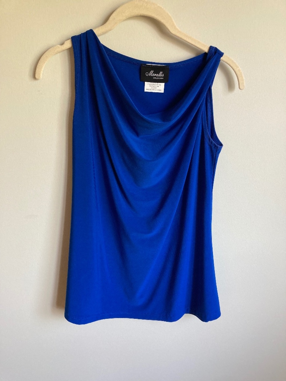 Marallis Royal Blue Cowl Tank S Made in Canada